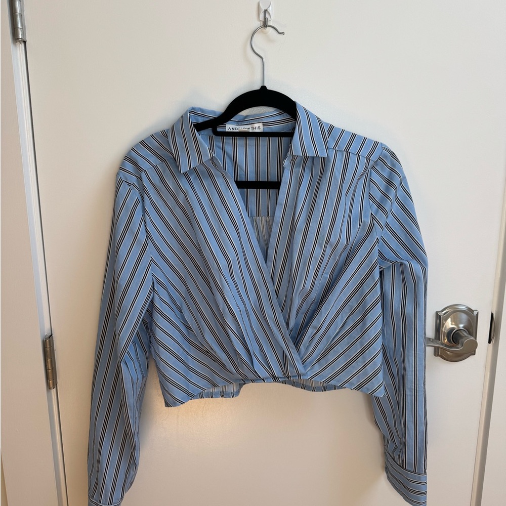 Cropped Stripe Blouse